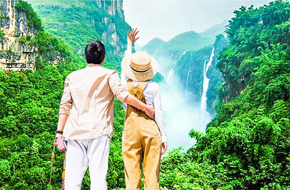 【广西全景10日游】德天瀑布瀑布•通灵峡谷•巴马长寿村•北海银滩•涠洲岛•桂林山水•漓江阳朔•10天9晚游